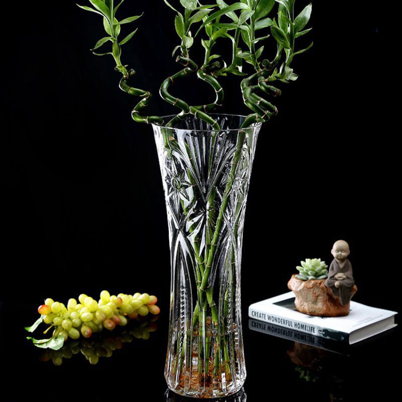 Extra -large vase glass transparent large -caliber high flower…