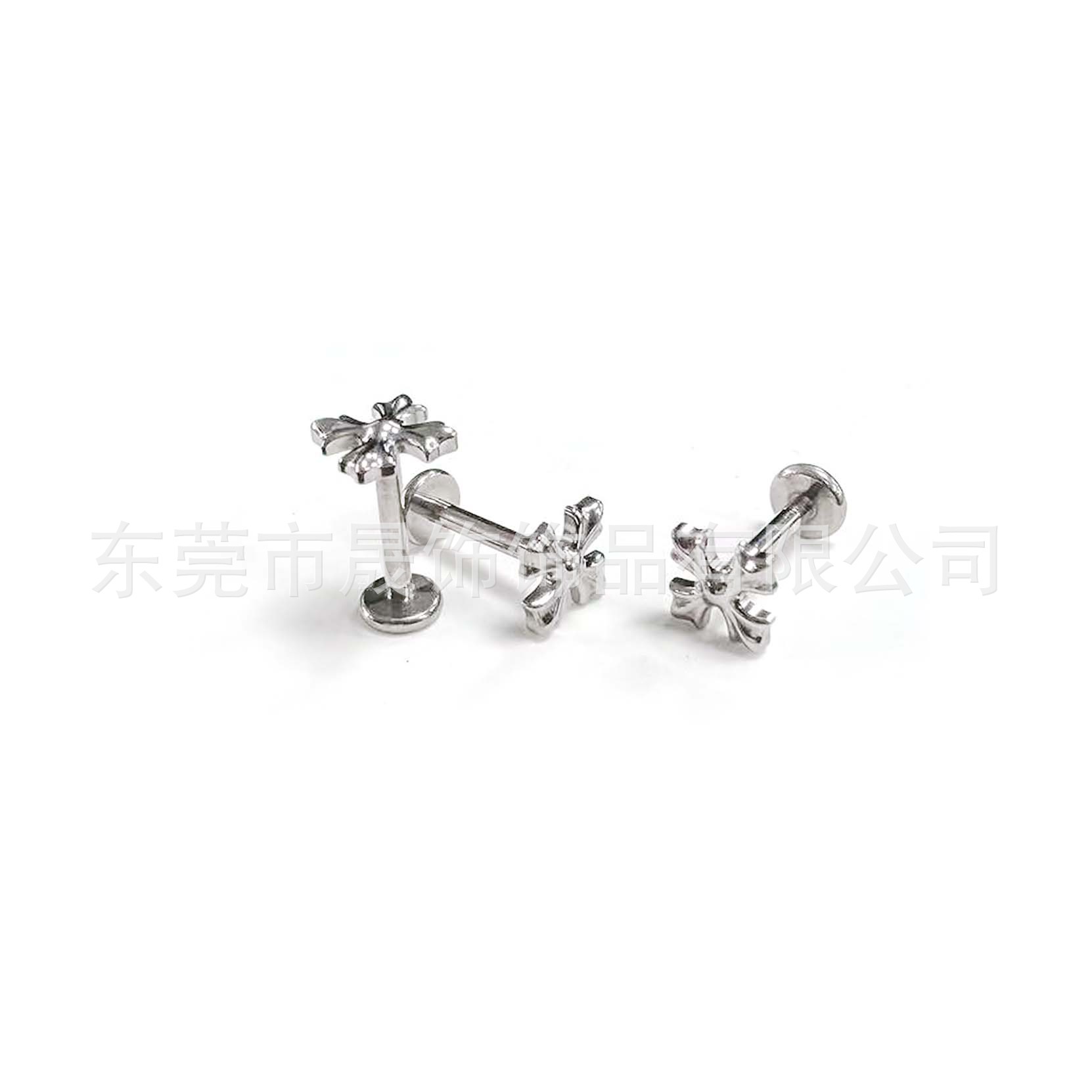 F136 Titanium 朋克风克罗 Heart Cross Ear Stud Labret Stud G23 Implant Grade Titanium 人体 Piercing Jewelry Accessories 头