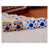 Gilt gold -plated blue -back cloud three -way flat beads 4 holes Jingtai blue beads DIY Xingyue Bodhicatta