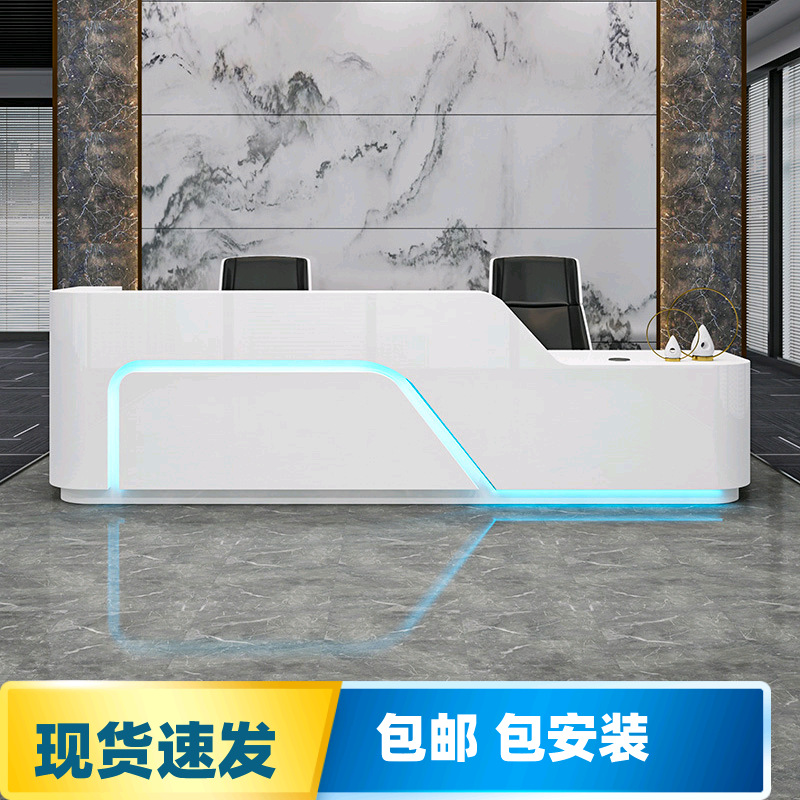 Company reception desk, minimalist and modern design, creative counter for beauty salons, high-end hotel reception desk, lacquered bar counter, cashier desk