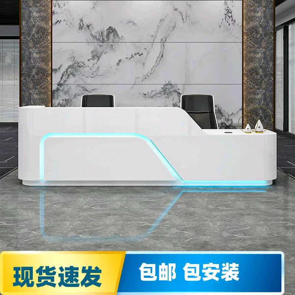 Company reception desk, minimalist and modern design, creative counter for beauty salons, high-end hotel reception desk, lacquered bar counter, cashier desk