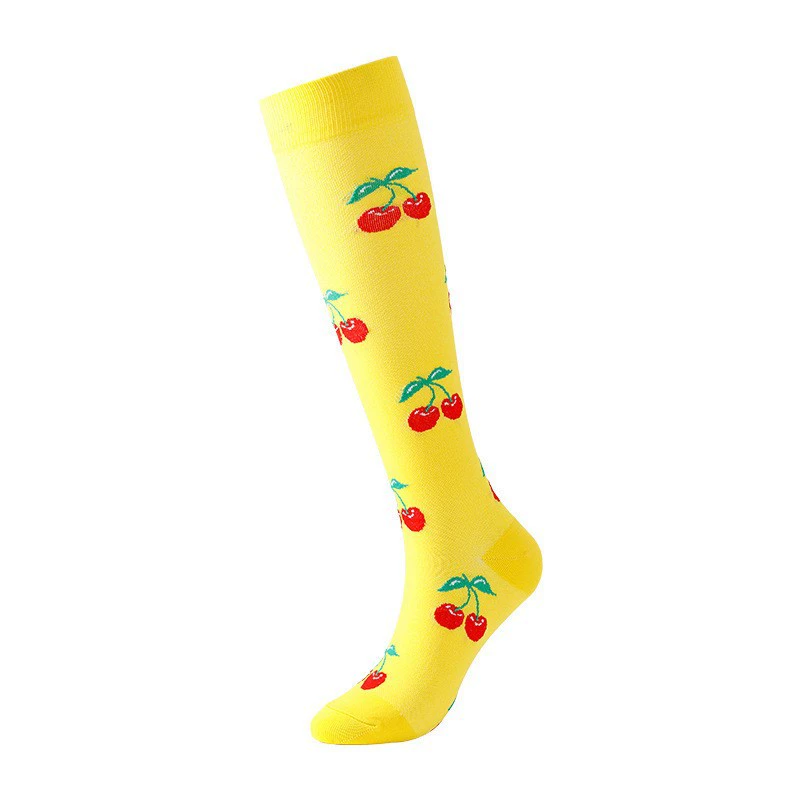 Compression Running Socks, Unisex Jacquard Knee-High Socks, Multiple Patterns, S/M & L/XL