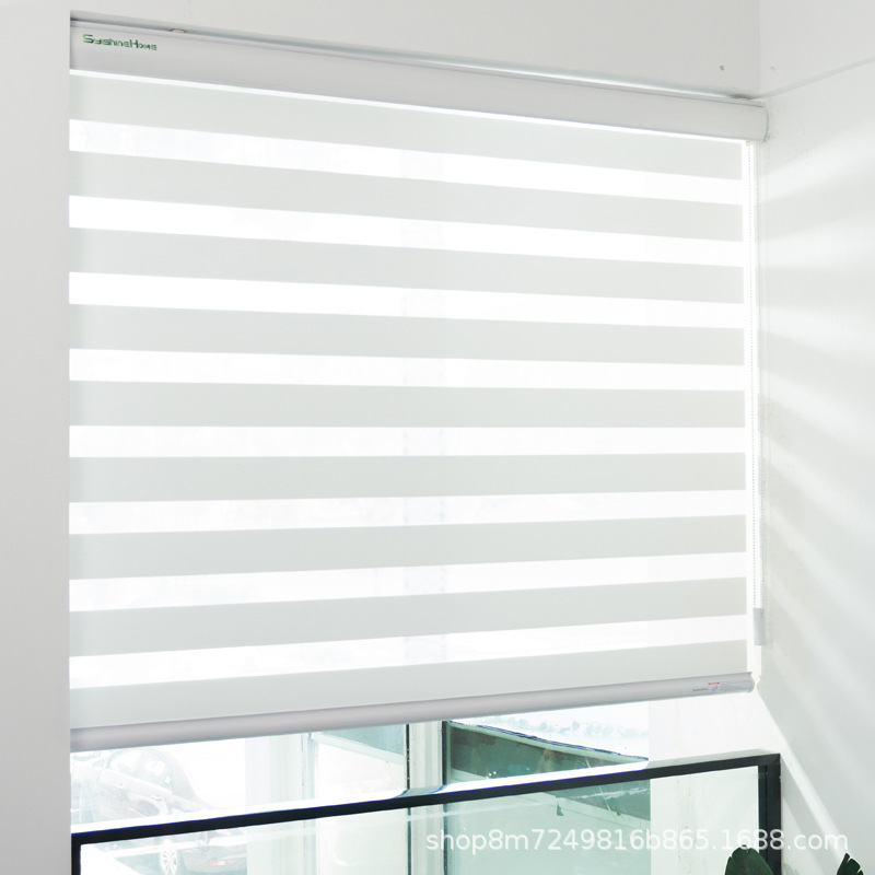 SylshineHome roller shutter semi-shading blinds soft gauze curtain hand-pulled sunshade electric dimming zebra curtain