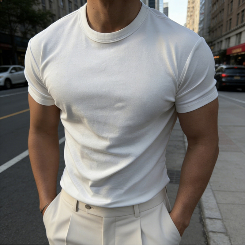 Arm American Style G02 Version 230g Waist-Cinching T-Shirt Outdoor Round Neck Short-Sleeve Fitness Commuting Solid Color Stretch Top Arm American Style G02 Version 230g Waist-Cinching T-Shirt Outdoor Round Neck Short-Sleeve Fitness Commuting Solid Color Stretch Top
