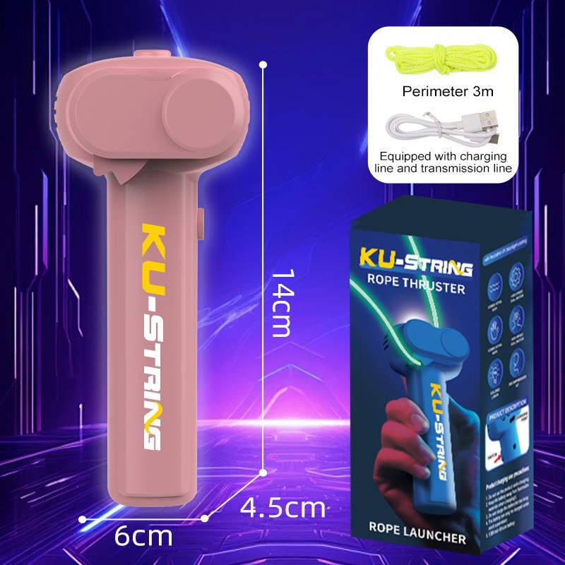 Transfronterizos explosivo lanzador de cuerda recargable cuerda luminosa propulsor eléctrico para niños descomprimir juguetes de regalo para adultos