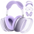 Translucent purple four-piece set (glitter tpu shell cover * 1 pair + headband cover * 1 + headband cover * 1 + ear cushion cover * 1 pair)