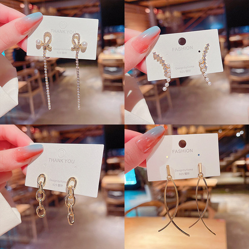 S925 Silver Needle Korean Style New Flower Pearl Earrings Women's Simple Temperament Design Earrings Stud Earrings