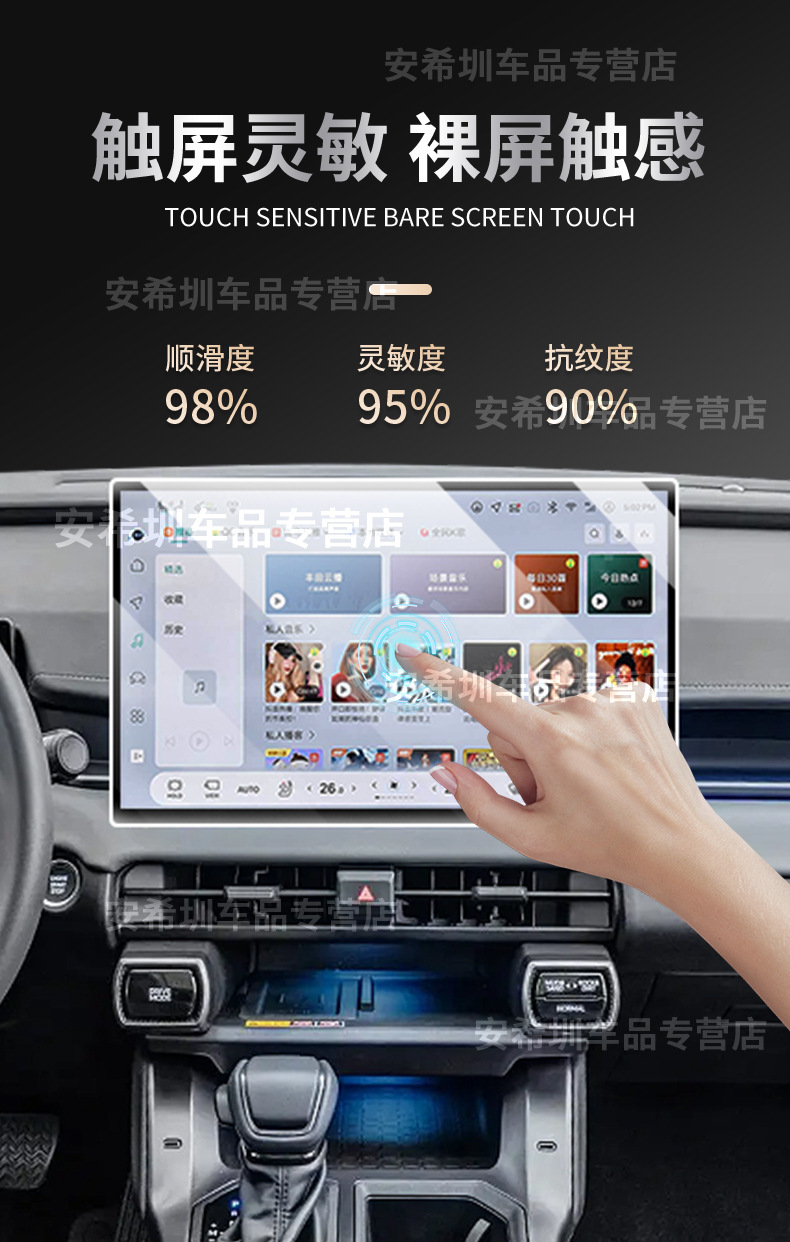 Suitable for 26 Models of Toyota Rav4, Central Control Navigation Tempered Film Screen Protector, Interior Gear Shift Tpu Modification
