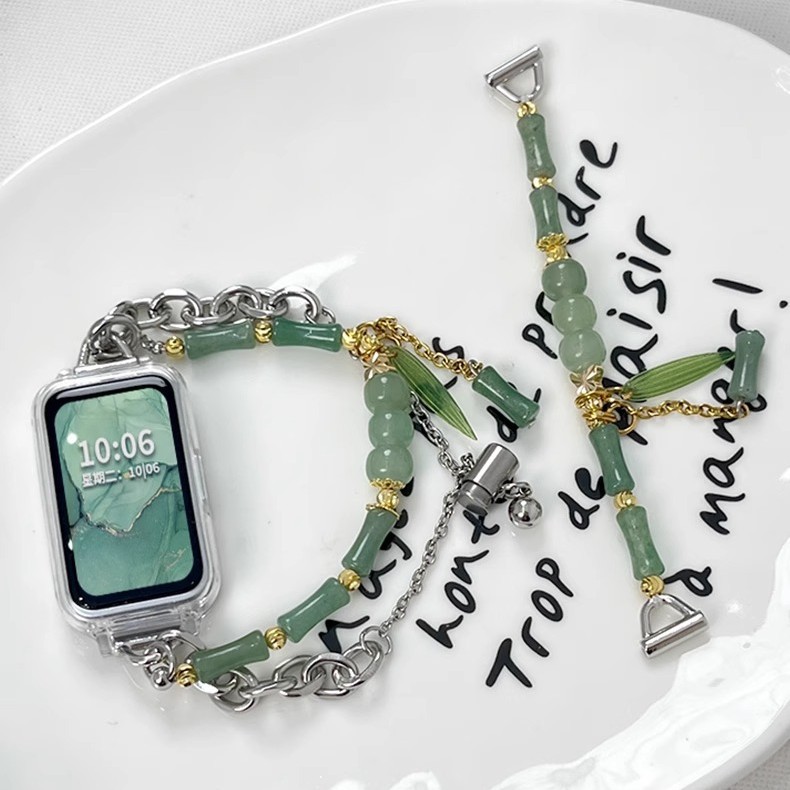 Suitable for Huawei Bracelet 10 Strap 9/8 New Chinese Style New Chinese Style Bamboo Beads Women's Honor 10/9 Summer