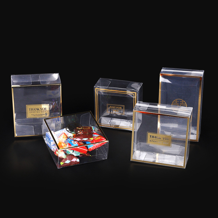 现货PVC烫金喜棒棒糖透明包装盒结婚用品方盒婚庆伴手礼喜糖礼盒