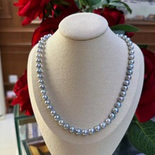 银生珍珠 海水真多麻6-7mm 珍珠项链14K金扣子厂家直销