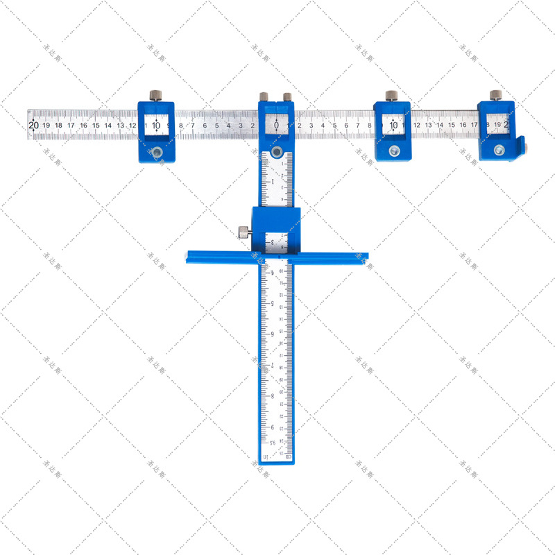 Localizador de perforaciones para asas de carpintería, herramienta auxiliar para perforar agujeros en puertas de armarios, abridor de agujeros, regla de posicionamiento