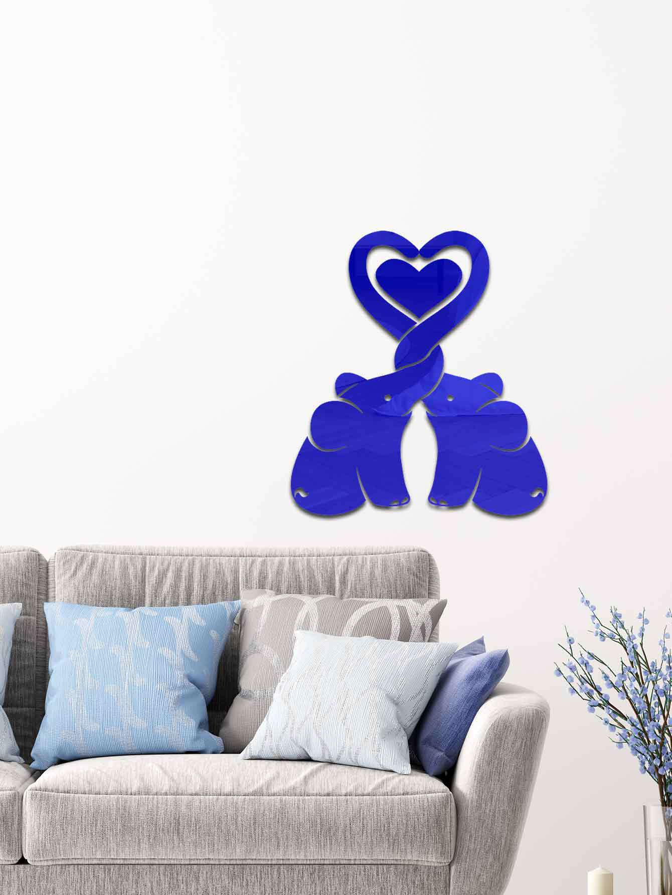 3d Heart Elephant Acrylic Wall Sticker Decorative Mirror Home Decor_voghion.com