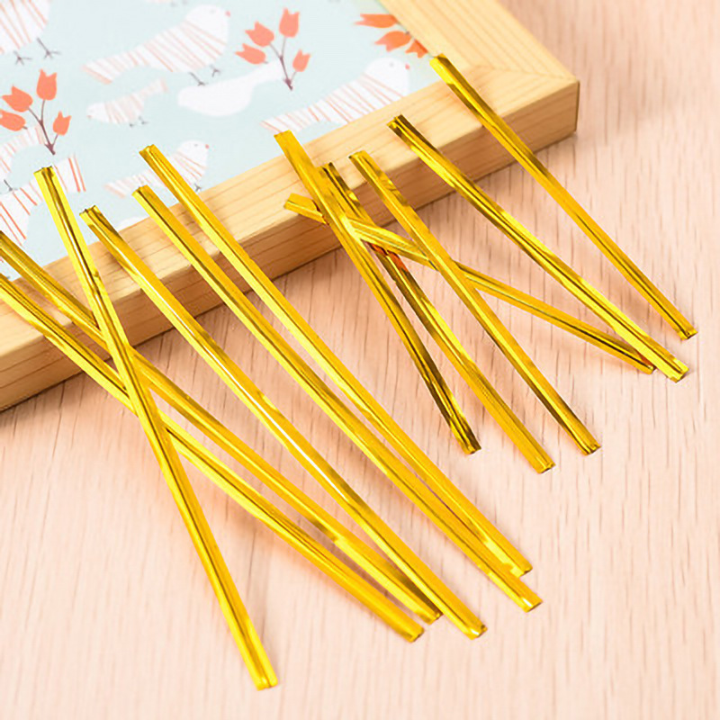15cm金銀色ギフトシール結束ロープ焙煎食品キャンディー結婚祝いギフト包装袋シール結束ロープ|undefined