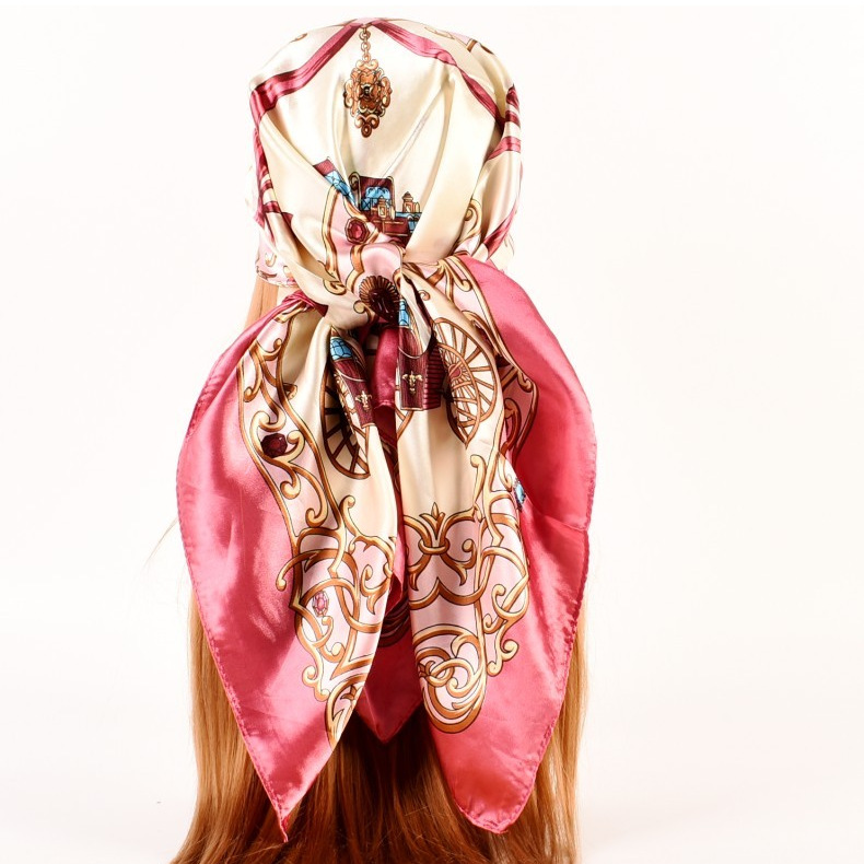 Women's Fashion Printing Satin Printing Silk Scarves display picture 6