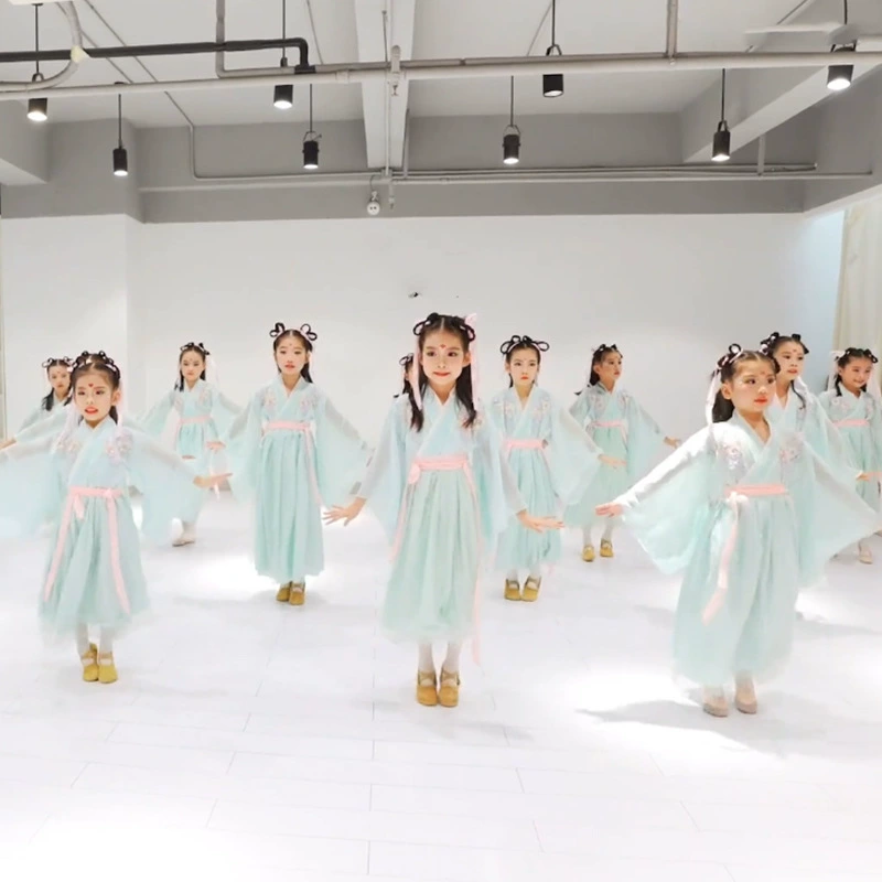 Детское классическое танцевальное платье династии Хань, костюм супер феи, макияж румян для маленького даосского таверны, юбка в китайском стиле