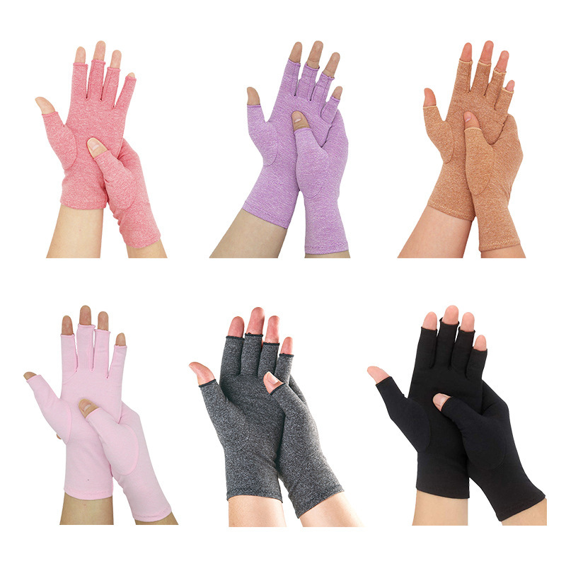 Outdoor khaki half-finger joint movement pressure finger glove half-finger rehabilitation training finger-split factory wholesale