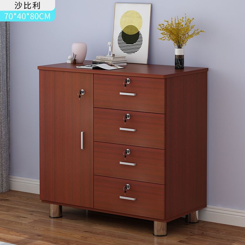 Bedside Table Simple Modern Storage Chest of Drawers 80 High Cabinet Storage Cabinet Storage Rack with Lock Bedroom Small Bedside Cabinet