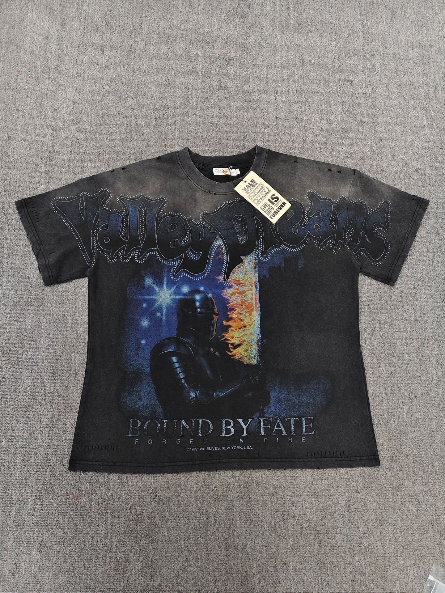 Vale Valley Dreams Bound By Fate T-shirt Washed Black