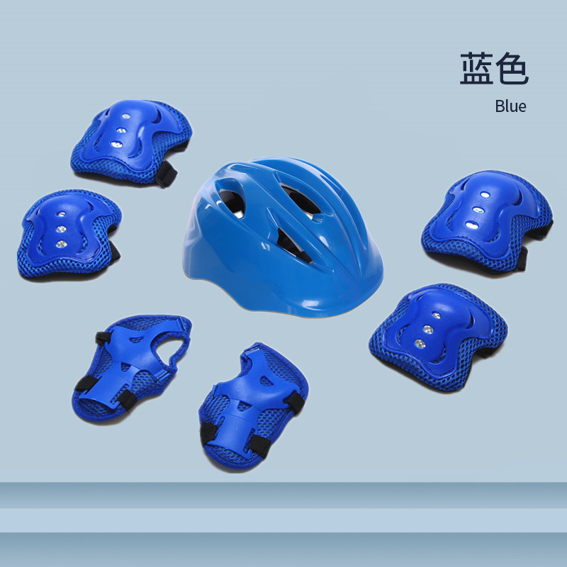 Casco para niños equipo de protección polea patines equipo de protección traje scooter equilibrio coche equipo de protección conjunto de siete piezas fuente de fábrica