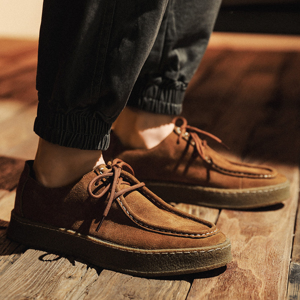 Men's shoes, new trendy men's casual leather shoes, Korean version, trendy and versatile suede board shoes, British styl