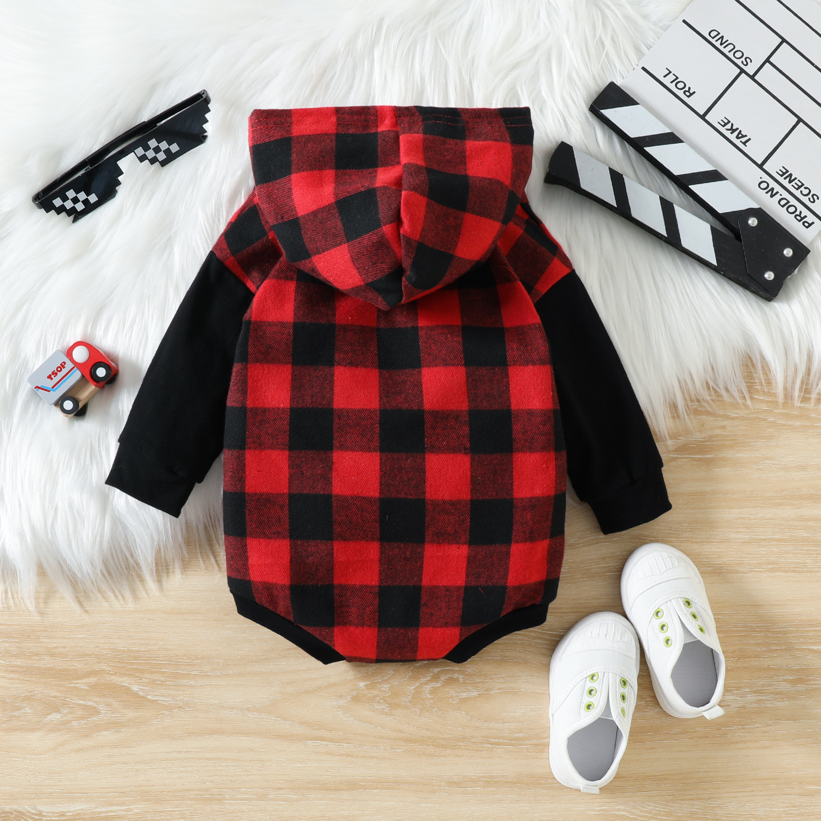 Mode Plaid Baumwolle Baby Kleidung display picture 4