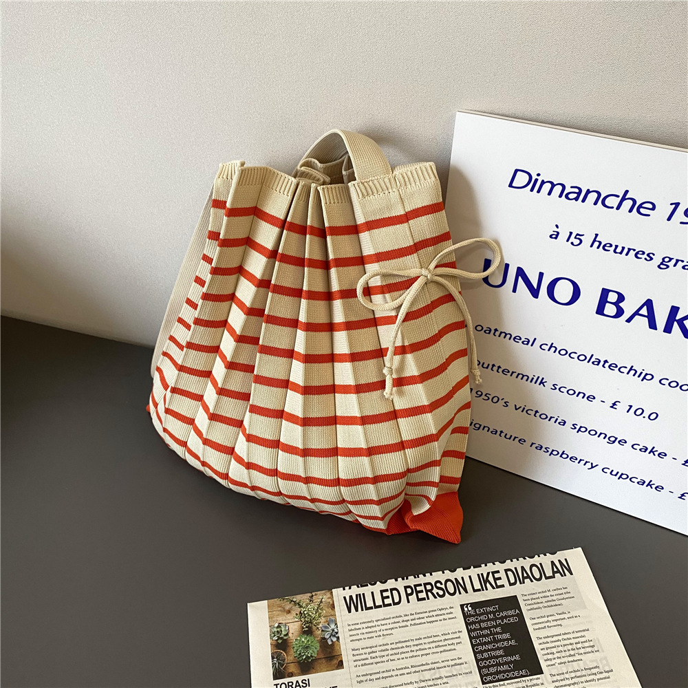 Shopping Occasion Women's Fashion Stripe Polyester Shopping Bags