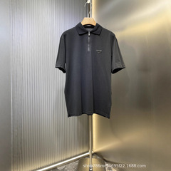 高版本P家24SS新款丝光珠地版拉链POLO短袖polo衫简约OS版型情侣