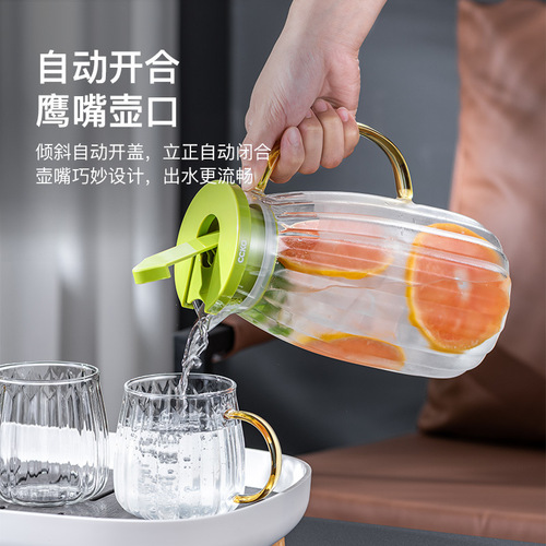 CCKO automatic opening and closing cold kettle household glass cold kettle large capacity ice kettle water container cold brew kettle