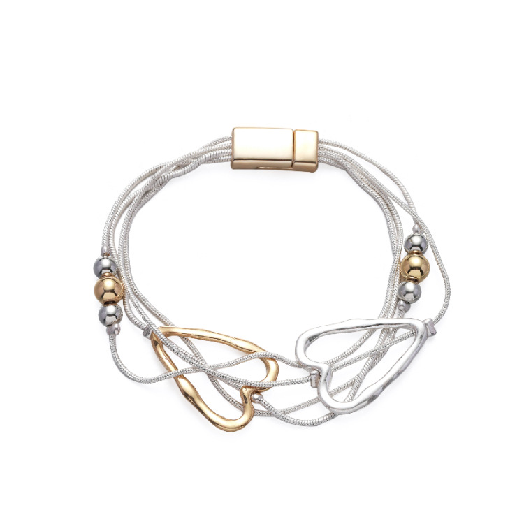 Personalized Double Color Matching Geometric Hollow Multilayer Bracelet Nihaojewelry