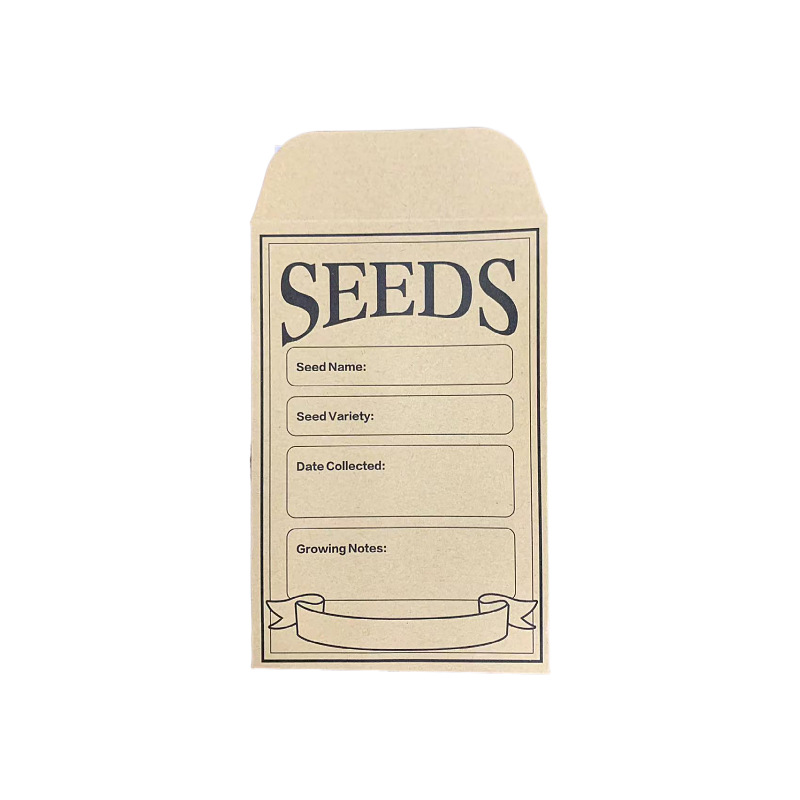 Bolsa de papel de semillas planta semilla vegetal bolsa de papel Kraft autoadhesiva sobre bolsa de papel bolsa de almacenamiento de trigo sobre fábrica