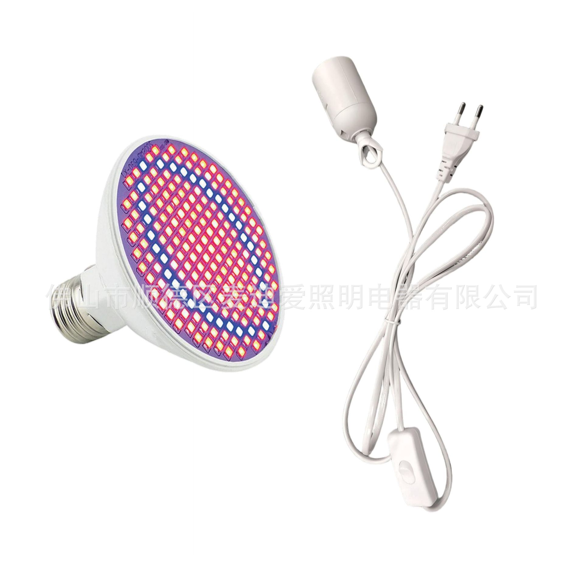 200 LED de luz única + cable de soporte de lámpara con interruptor (con anillo)