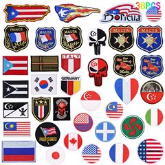 Junle AliExpress Amazon Wholesale Direct Round Flag Patch Cartoon Badge Fabric Patch Embroidery Patch