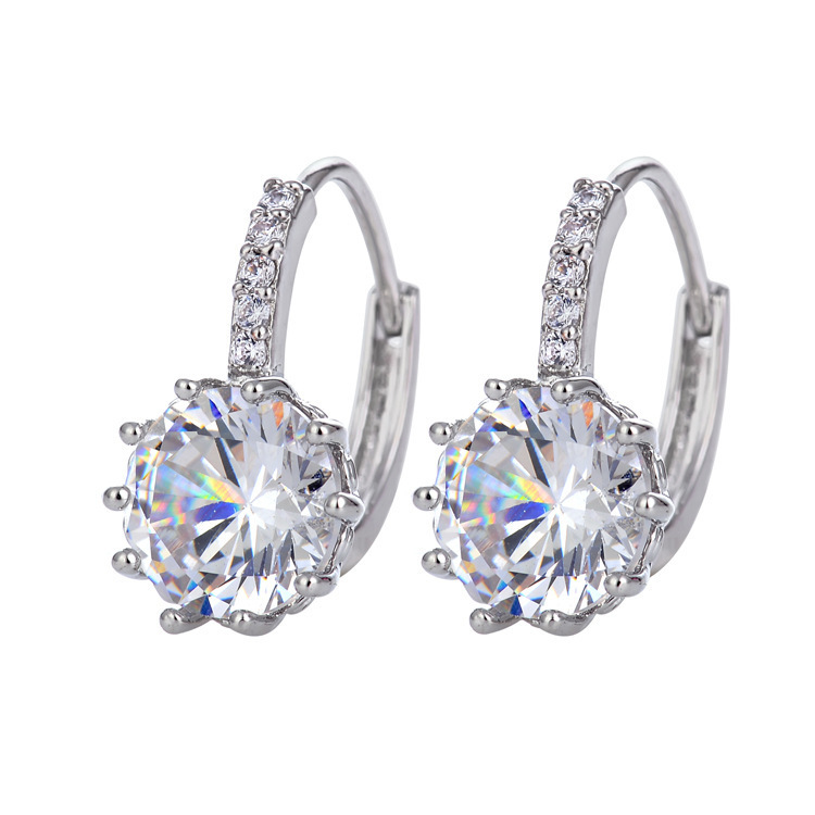 multicoloured earrings with zircon