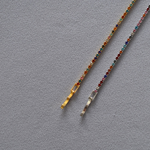 Colorful Mediterranean candy-like sparkling gemstone gorgeous simple and stylish versatile exotic hand chain