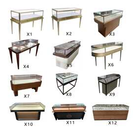 工厂不锈钢珠宝展示柜玻璃奢侈品博物馆中岛组合柜销售柜化妆品柜