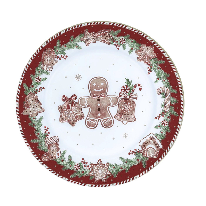 Cross-Border Christmas Round Placemat Printing Amazon Popular Decorative Plate Plate Uv Printing Party Decoration