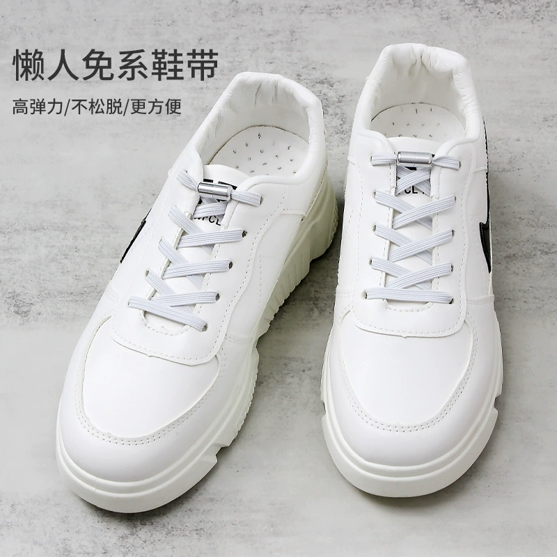 Ленивые эластичные свободные завязанные шнурки металлическая пряжка для обуви в капсуле плоская эластичная Бесплатная эластичная Пряжка для обуви аксессуары