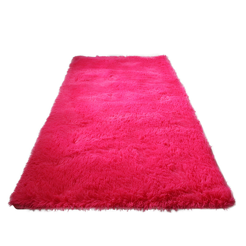 Fábrica transfronteriza al por mayor alfombra moderna simple alfombra de seda de color sólido sala de estar mesa de café sofá cojín dormitorio cama Manta