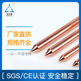 防雷接地钉价格铜包钢接地极接地针批发洛克接地棒镀铜接地棒厂家