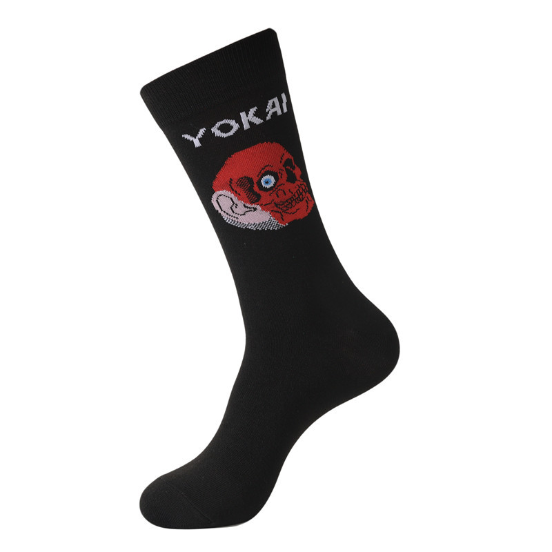 Male Japanese Monster Animation Socks Female Cotton Monster Story Sock Cartoon Personality Trend Boat Socks-5Prs 66 Undefined