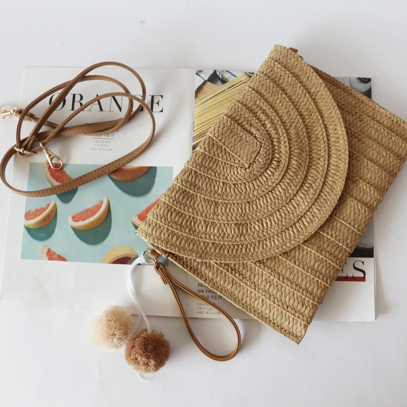 Spot New Ball Clutch Bag Straw Bag Single Shoulder Crossbody Casual Beach Bag Woven Women's Bag Dropshipping Spot New Ball Clutch Bag Straw Bag Single Shoulder Crossbody Casual Beach Bag Woven Women's Bag Dropshipping