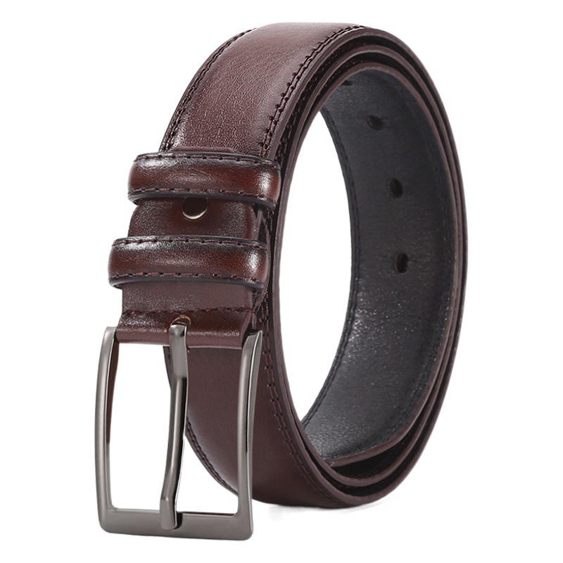 Correa de suministro transfronterizo de los hombres de negocios clásicos de todos los partidos de la hebilla de cinturón de los jóvenes y de mediana edad de corte de borde de la fábrica al por mayor