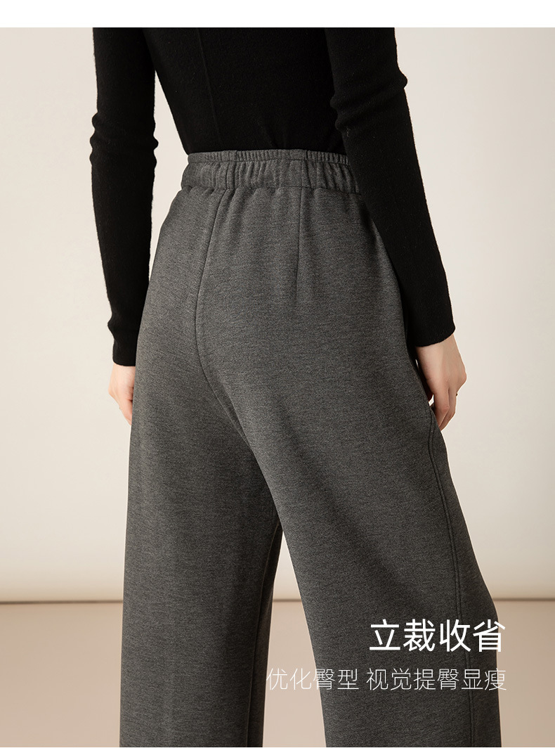 Bộ đồ thể thao nữ hai mảnh giả cashmere mũ trùm dáng rộng phong cách Hàn Quốc — Màu xám (bộ hai món) chi tiết 26
