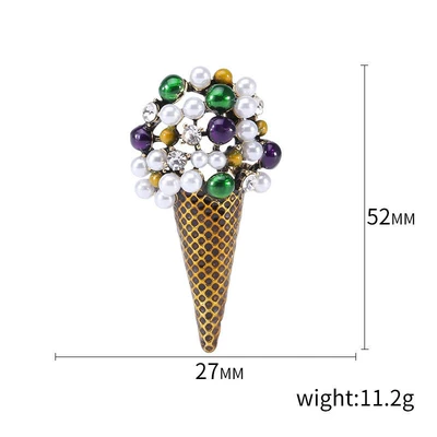 Summer Cartoon Ice Cream Brooch Men's and Women's Colorful Enamel Party Casual Badge Anti-Light Accessories Spot Wholesale (Yaxa sancaqları) - i0-6-3085