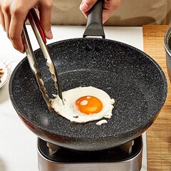 麦飯石無粘ミルク鍋フライパンセットミルク鍋18cmフライパン24cm電磁ストーブガス共通