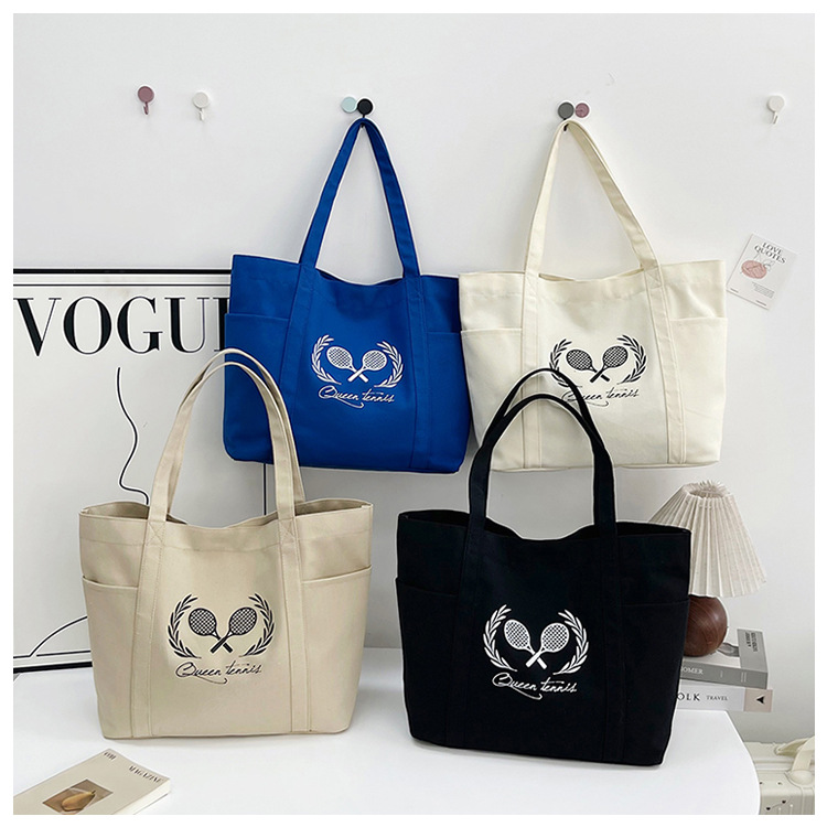 A new best-selling large-capacity casual canvas bag, a Korean-style fashionable and simple canvas bag for commuting to school undefined