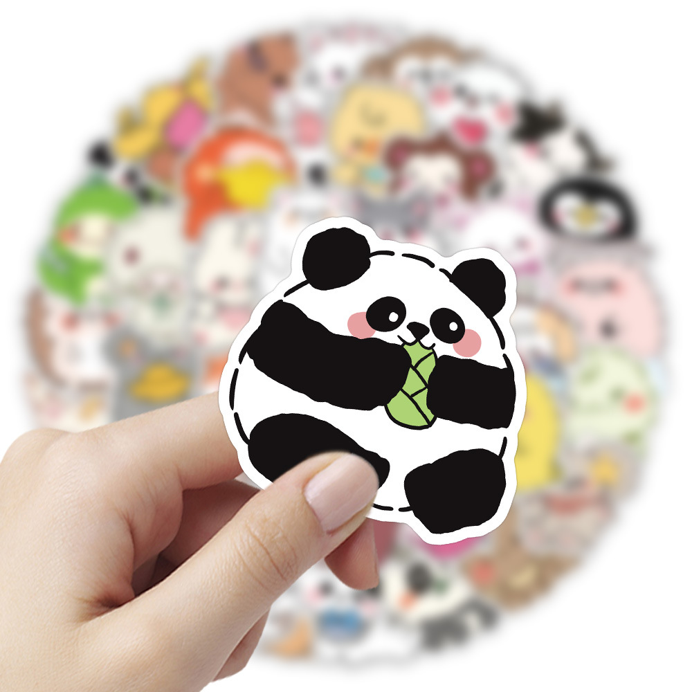 School Occasion PVC Material 60 Cute Cartoon Small Animal Graffiti Stickers Phone Case Tablet Luggage Decorative Waterproof Small Stickers