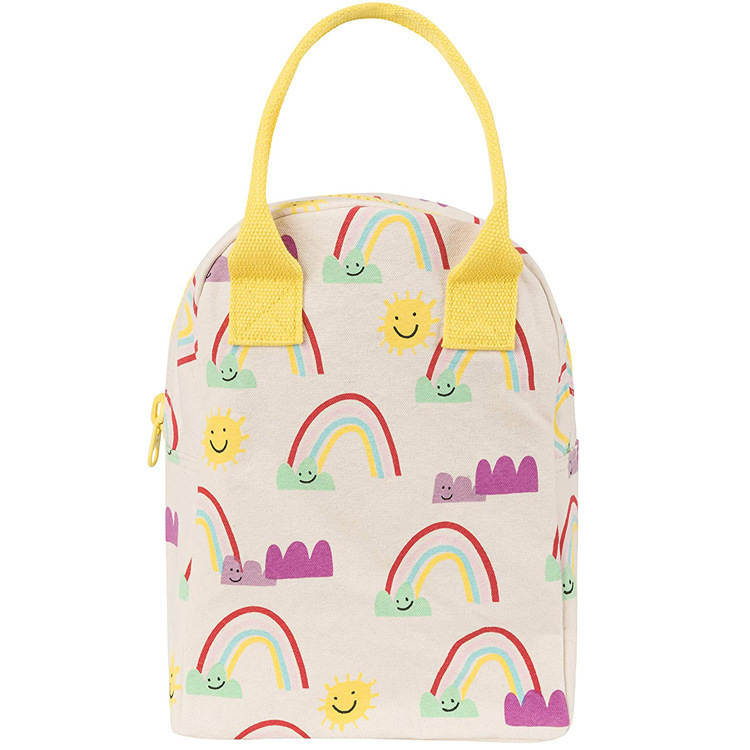 创意帆布袋 潮流时尚手提便携午餐袋外出野餐保温拉链袋厂家批发