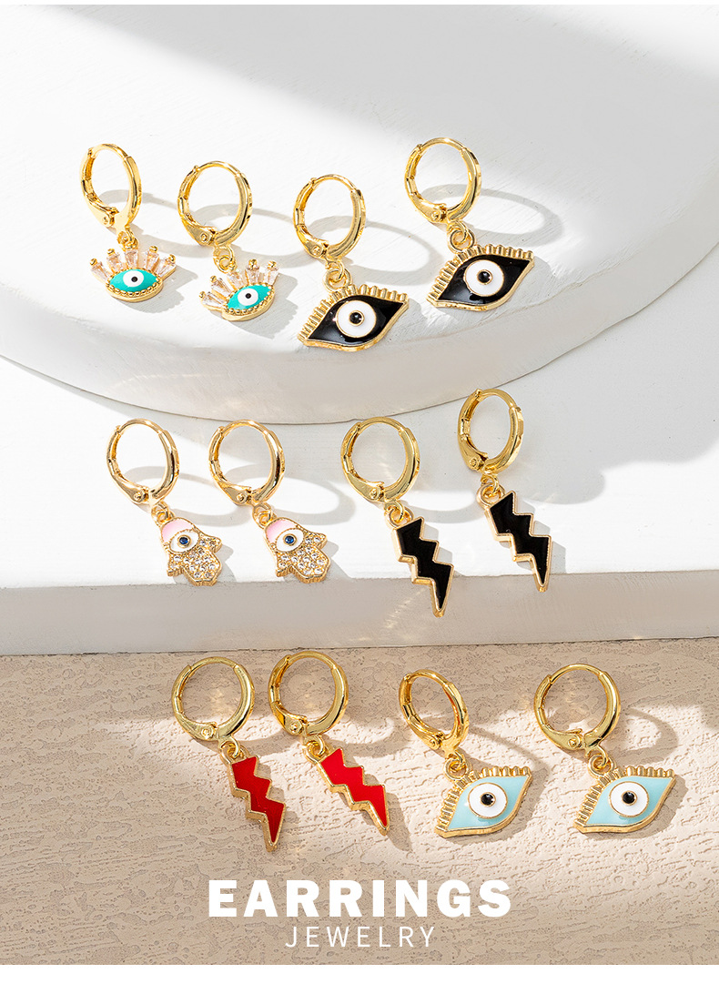 Fashion Eye Alloy Copper Inlay Zircon Womenu0027S Dangling Earrings 1 Pair
